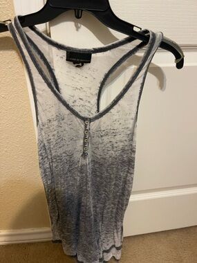 i jeans by Buffalo White to Gray Ombre Racerback Tank with Button Detail